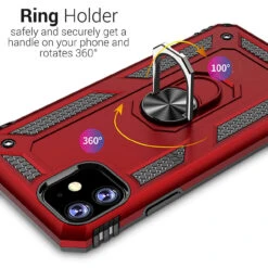 IPhone 11 Pro Slim Armor 360 Rotating Metal Circle Stand Case - Red 8 IPhone 11 Pro Slim Armor 360 Rotating Metal Circle Stand Case - Red -Cheap NewCase Store iphone 11 hybrid shock proof metal ring case red 2 15543.1641354886