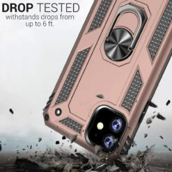 Rose Gold 360 Rotating Metal Circle Ring Stand Case For IPhone 11 Pro -Cheap NewCase Store iphone 11 hybrid shock proof metal ring case rose gold 3 48529.1636938820