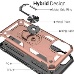 Rose Gold 360 Rotating Metal Ring Armor Stand Case For IPhone 11 -Cheap NewCase Store iphone 11 hybrid shock proof metal ring case rose gold 5 59885.1573615542