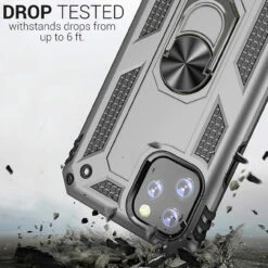 Silver IPhone 11 Pro Shock Proof 360 Rotating Metal Circle Stand Case -Cheap NewCase Store iphone 11 hybrid shock proof metal ring case silver 3 52564.1681438989
