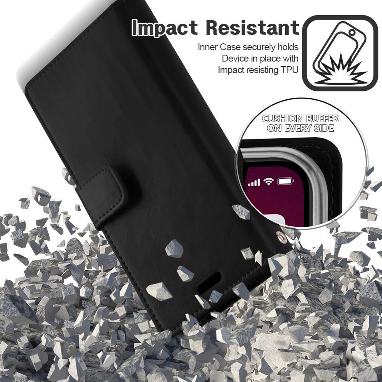 Black IPhone 11 Genuine Mercury Mansoor Diary Wallet Card Case 3 Black IPhone 11 Genuine Mercury Mansoor Diary Wallet Card Case - Image 3