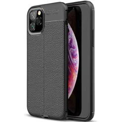 Black IPhone 11 Pro Ultra Slim Carbon Fibre Leather Texture Case