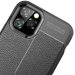 Black IPhone 11 Pro Ultra Slim Carbon Fibre Leather Texture Case -Cheap NewCase Store iphone 11 pro carbon fibre leather back 3 29944.1571652602
