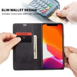 Premium Black IPhone 11 Pro CaseMe Slim Soft Wallet Case Cover -Cheap NewCase Store iphone 11 pro caseme wallet black 7 88779.1690891222