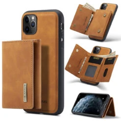 Brown DG.Ming M2 Magnetic Shockproof Case With Wallet For IPhone 11 Pro