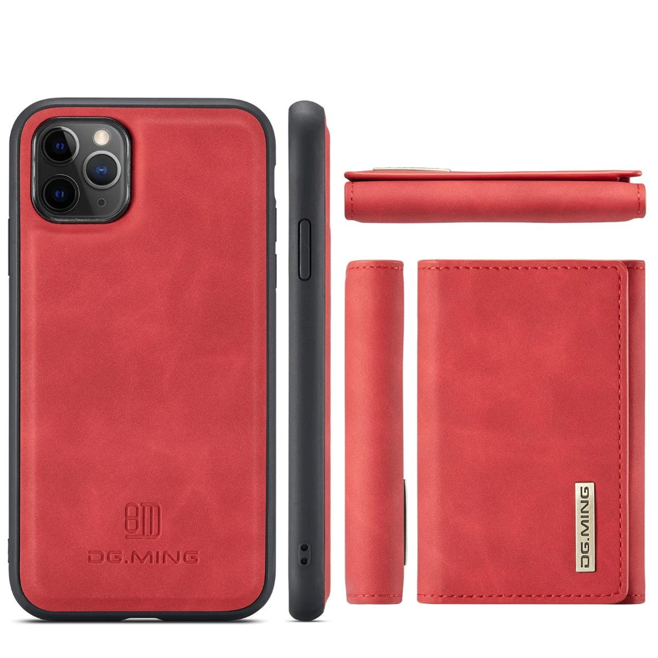 Red DG.Ming M2 Leather Case Removable Wallet Cover For IPhone 11 Pro 7 Red DG.Ming M2 Leather Case Removable Wallet Cover For IPhone 11 Pro - Image 7