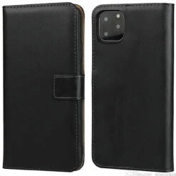 Premium Black IPhone 11 Pro Genuine Leather Business Wallet Case