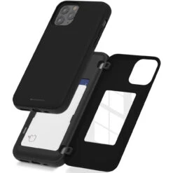 Black IPhone 11 Pro Goospery Magnetic Door Bumper Card Holder Case