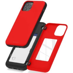 Red Mercury Magnetic Door 2 Card Shock Proof Case For IPhone 11 Pro