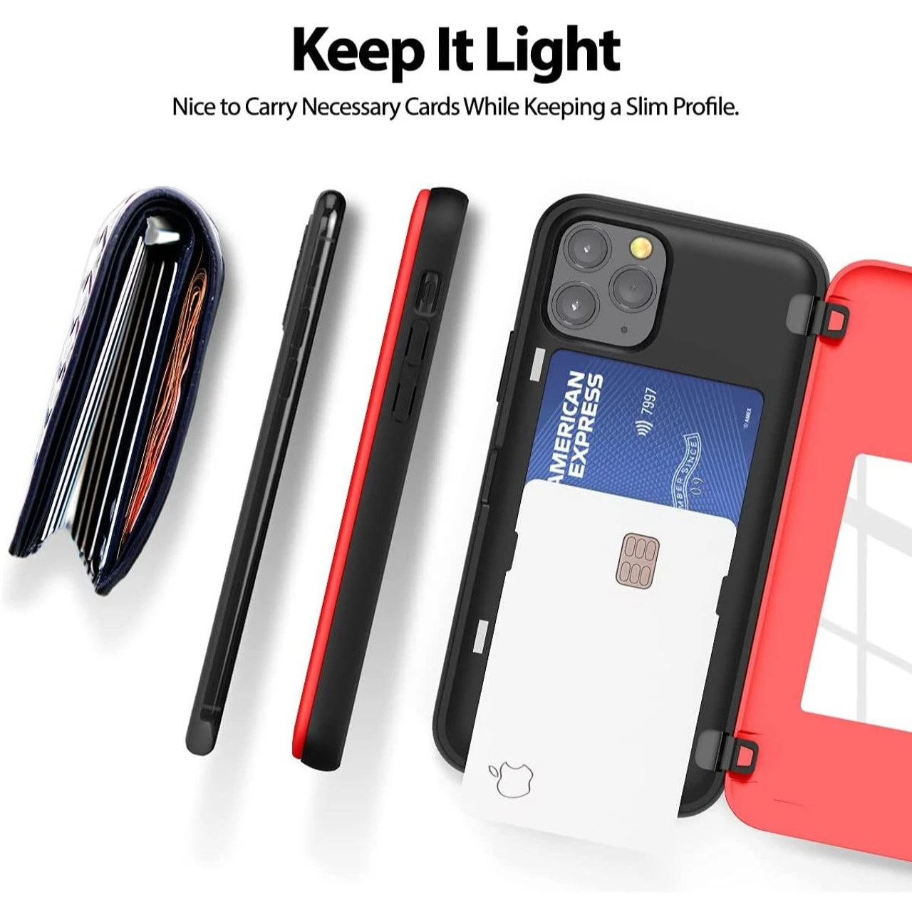 Red Mercury Magnetic Door 2 Card Shock Proof Case For IPhone 11 Pro 5 Red Mercury Magnetic Door 2 Card Shock Proof Case For IPhone 11 Pro - Image 5