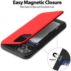 Red Mercury Magnetic Door 2 Card Shock Proof Case For IPhone 11 Pro 12 Red Mercury Magnetic Door 2 Card Shock Proof Case For IPhone 11 Pro -Cheap NewCase Store iphone 11 pro goospery magnetic door case red 6 89237.1652821058
