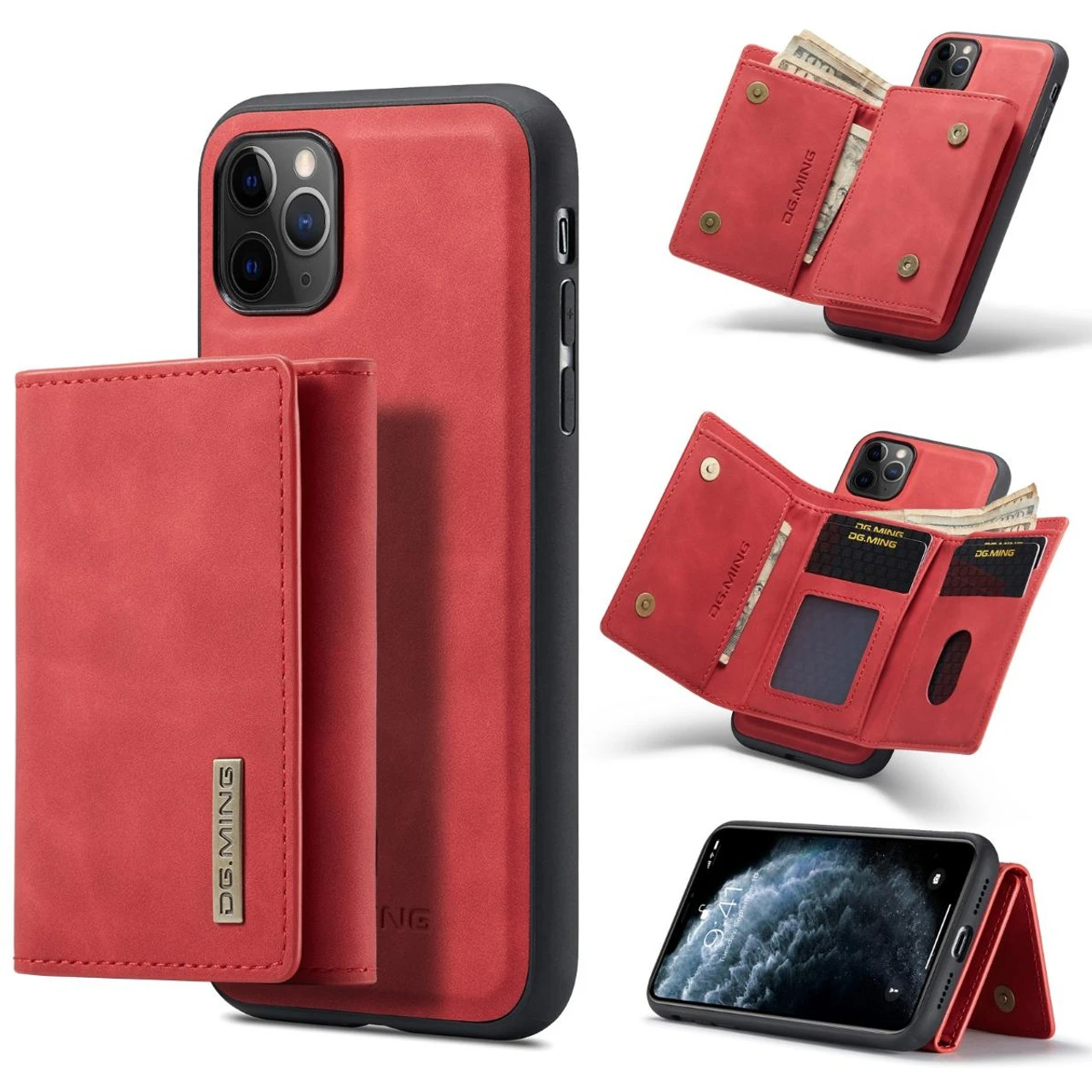Red IPhone 11 Pro Max DG.Ming M2 Series Luxury Wallet Leather Case 1 Red IPhone 11 Pro Max DG.Ming M2 Series Luxury Wallet Leather Case