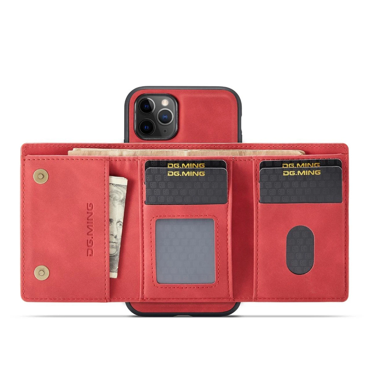 Red IPhone 11 Pro Max DG.Ming M2 Series Luxury Wallet Leather Case 6 Red IPhone 11 Pro Max DG.Ming M2 Series Luxury Wallet Leather Case - Image 6