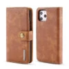 Brown IPhone 11 Pro Max DG.Ming 2 In 1 Leather Wallet Removable Magnetic Case