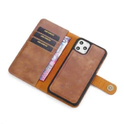 Brown IPhone 11 Pro Max DG.Ming 2 In 1 Leather Wallet Removable Magnetic Case -Cheap NewCase Store iphone 11 pro max dg ming wallet magnetic case brown 7 57832.1700735154