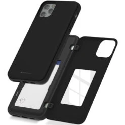 Black Goospery Magnetic Door Bumper Card Holder Case For IPhone 11 Pro Max