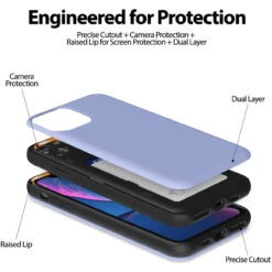 Lilac IPhone 11 Pro Max Goospery Magnetic Door 2 Card Shock Proof Case -Cheap NewCase Store iphone 11 pro max goospery magnetic door case lilac 3 38708.1675299693