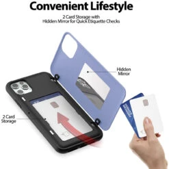 Lilac IPhone 11 Pro Max Goospery Magnetic Door 2 Card Shock Proof Case -Cheap NewCase Store iphone 11 pro max goospery magnetic door case lilac 6 34194.1675299693