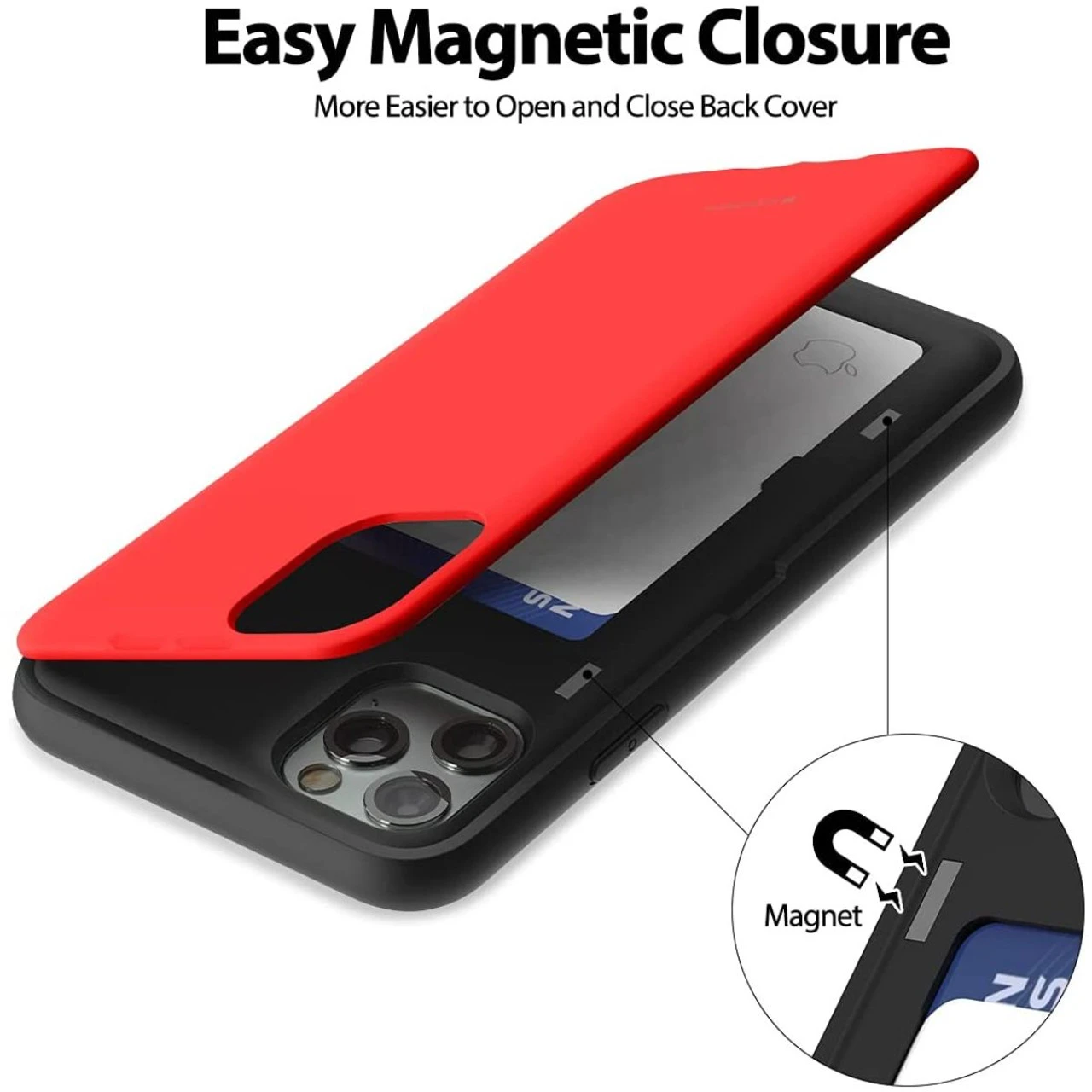 Red Mercury Slim Magnetic Door Case With Card Slot For IPhone 11 Pro Max 2 Red Mercury Slim Magnetic Door Case With Card Slot For IPhone 11 Pro Max - Image 2