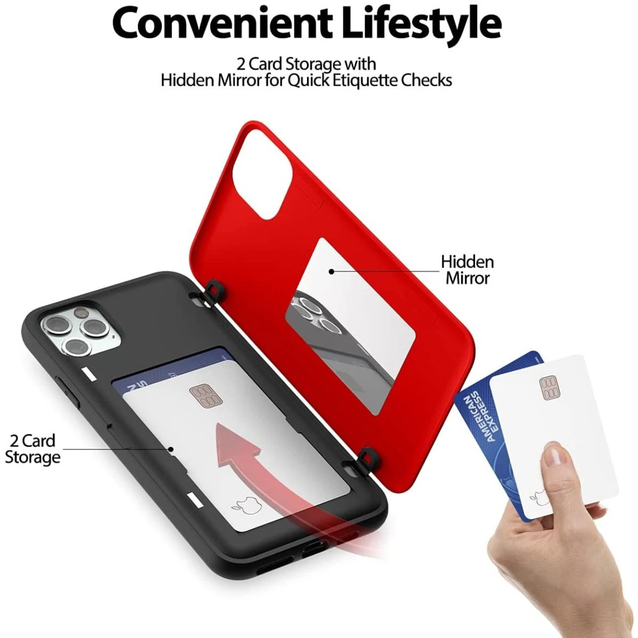 Red Mercury Slim Magnetic Door Case With Card Slot For IPhone 11 Pro Max 7 Red Mercury Slim Magnetic Door Case With Card Slot For IPhone 11 Pro Max - Image 7