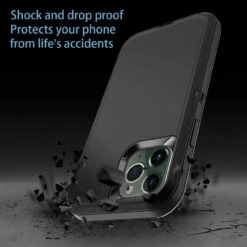 Black Tough Military Grade Drop Proof Defender Case For IPhone 11 Pro Max -Cheap NewCase Store iphone 11 pro max military grade defender case black 4 99659.1673678455