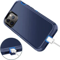 Navy IPhone 11 Pro Max Heavy Duty Defender Military Grade Case -Cheap NewCase Store iphone 11 pro max military grade defender case navy 5 52978.1673678458