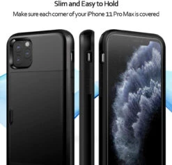 Black Shock Proof Slide Card Armor Case For Apple IPhone 11 Pro Max -Cheap NewCase Store iphone 11 pro max slide armor black 3 79089.1691985516