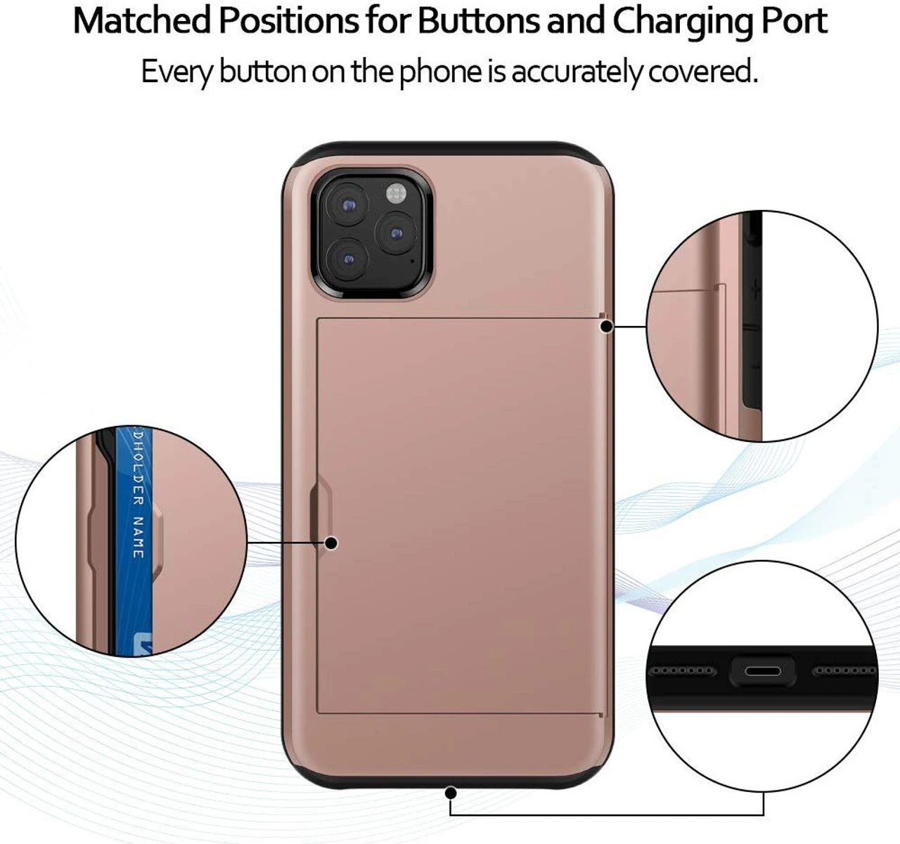 Rose Gold Apple IPhone 11 Pro Max Shock Proof Slide Card Armor Case 4 Rose Gold Apple IPhone 11 Pro Max Shock Proof Slide Card Armor Case - Image 4