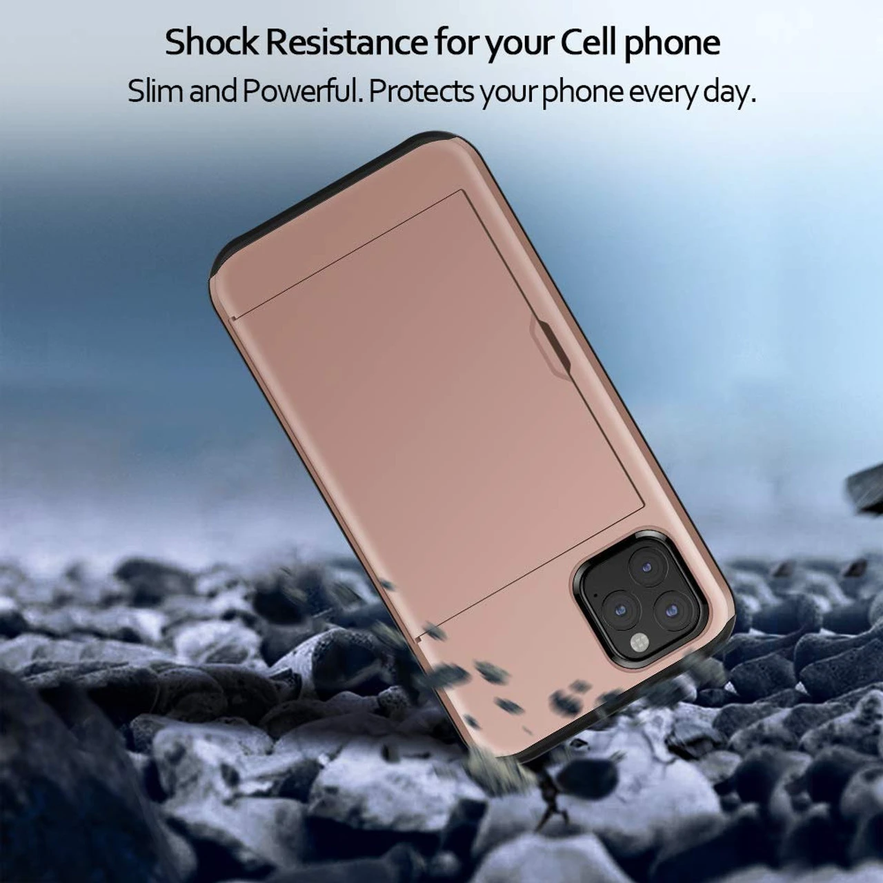 Rose Gold Apple IPhone 11 Pro Max Shock Proof Slide Card Armor Case 5 Rose Gold Apple IPhone 11 Pro Max Shock Proof Slide Card Armor Case - Image 5