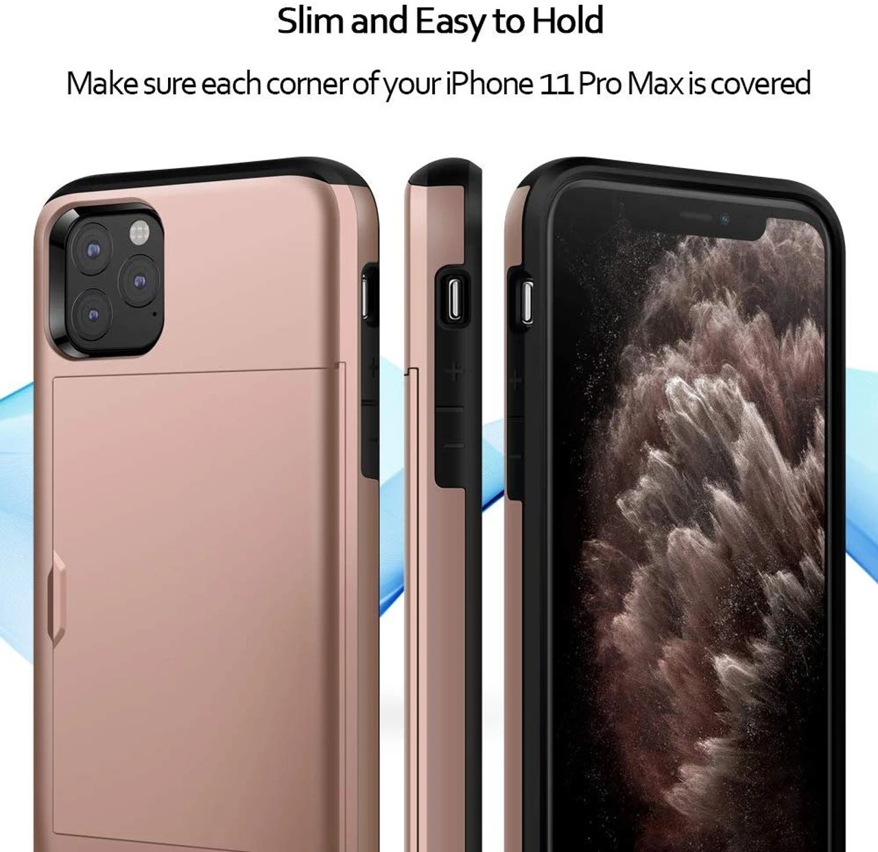 Rose Gold Apple IPhone 11 Pro Max Shock Proof Slide Card Armor Case 6 Rose Gold Apple IPhone 11 Pro Max Shock Proof Slide Card Armor Case - Image 6
