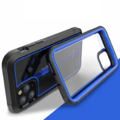 Blue Clear Acrylic Heavy Duty Defender Case For IPhone 11 Pro Max