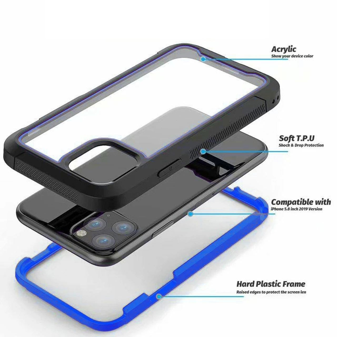 Blue IPhone 11 Shock Proof Triple Layer Military Armor Case 3 Blue IPhone 11 Shock Proof Triple Layer Military Armor Case - Image 3