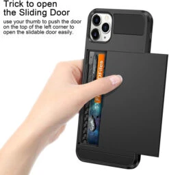 Black Shock Proof Slide Card Armor Case For Apple IPhone 11 Pro -Cheap NewCase Store iphone 11 pro slide armor black 3 28292.1691985482