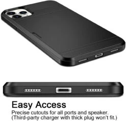 Black Shock Proof Slide Card Armor Case For Apple IPhone 11 Pro -Cheap NewCase Store iphone 11 pro slide armor black 5 48887.1691985482