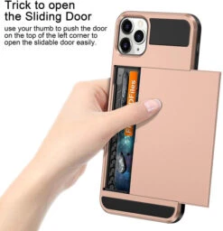 Rose Gold Shock Proof Slide Card Armor Case For Apple IPhone 11 Pro -Cheap NewCase Store iphone 11 pro slide armor rose gold 3 29378.1691985488