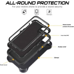 IPhone 11 Pro Max Military Shock / Drop Proof Holster Belt Clip Case -Cheap NewCase Store iphone 11 rugged holster case black 5 24548.1683682555