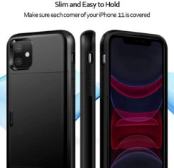 Black Shock Proof Slide Card Armor Case For Apple IPhone 11 -Cheap NewCase Store iphone 11 slide armor black 3 47848.1691984598
