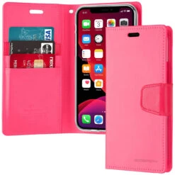 Fashionable Hot Pink IPhone 11 Mercury Sonata Diary Wallet Case