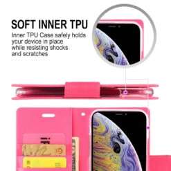 Fashionable Hot Pink IPhone 11 Pro Mercury Sonata Diary Wallet Case -Cheap NewCase Store iphone 11 sonata diary hot pink 7 24457.1573611799