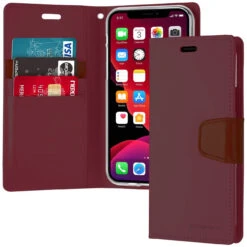 IPhone 11 Genuine Mercury Sonata Diary Wallet Case - Wine