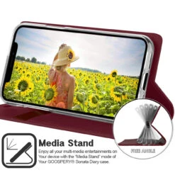 IPhone 11 Genuine Mercury Sonata Diary Wallet Case - Wine -Cheap NewCase Store iphone 11 sonata diary wine 7 51432.1594525707