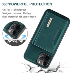 Green DG.Ming M2 Series 3-Fold Multi Card Wallet Case For IPhone 12 / 12 Pro -Cheap NewCase Store iphone 12 12 pro dg ming m2 series green 4 03580.1700649920