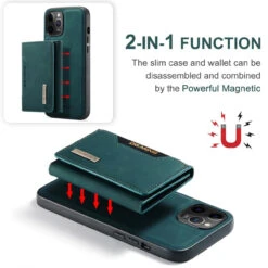 Green DG.Ming M2 Series 3-Fold Multi Card Wallet Case For IPhone 12 / 12 Pro -Cheap NewCase Store iphone 12 12 pro dg ming m2 series green 5 73735.1700649920