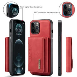 Red IPhone 12 / 12 Pro DG.Ming M2 Magnetic 2-in-1 Shockproof Wallet Case -Cheap NewCase Store iphone 12 12 pro dg ming m2 series red 6 33072.1700649922