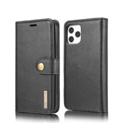 Black IPhone 12 / 12 Pro DG.Ming Premium 2 In 1 Magnetic Case And Wallet