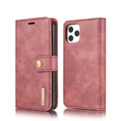 Red IPhone 12 / 12 Pro DG.Ming M2 Magnetic Shockproof Case Leather Wallet
