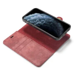 Red IPhone 12 / 12 Pro DG.Ming M2 Magnetic Shockproof Case Leather Wallet -Cheap NewCase Store iphone 12 12 pro dg ming wallet magnetic case red 6 80338.1700735128