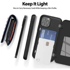 Black Mercury Slim Magnetic Door Credit Card Case For IPhone 12 / 12 Pro -Cheap NewCase Store iphone 12 12 pro goospery magnetic door case black 5 36681.1675299720