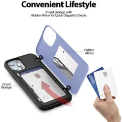 Lilac Mercury Slim Magnetic Door Credit Card Case For IPhone 12 / 12 Pro -Cheap NewCase Store iphone 12 12 pro goospery magnetic door case lilac 5 64774.1667280893