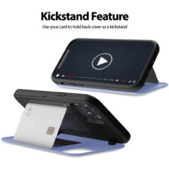 Lilac Mercury Slim Magnetic Door Credit Card Case For IPhone 12 / 12 Pro -Cheap NewCase Store iphone 12 12 pro goospery magnetic door case lilac 7 25185.1667280893